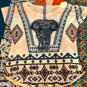 Short sleeve elephant print shirt